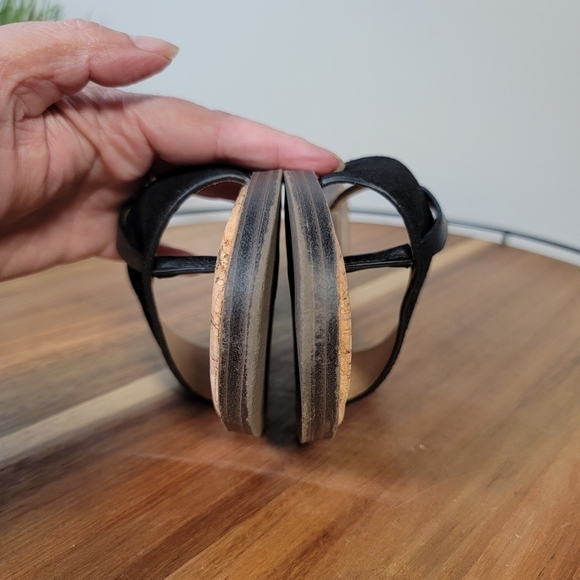 Yellow Box Barann Black Suede and Leather Strap Sandals Size 8 - Picture 11 of 16